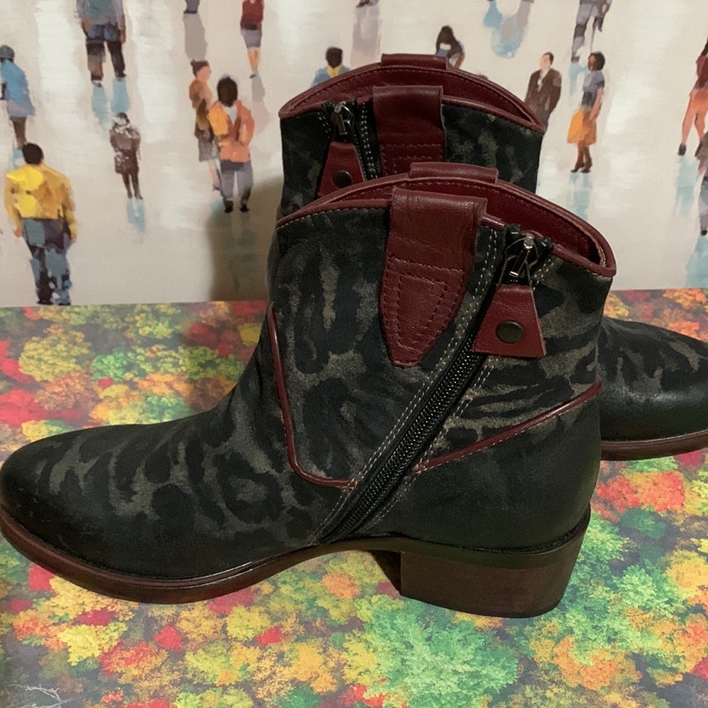 ONID STUDIO ANKLE BOOT JAGUAR/RED LEATHER BOOT SIZE 8 new no box - Picture 6 of 12